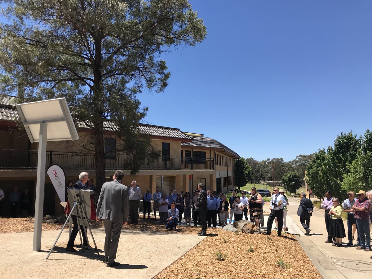 CSU Vice-Chancellor Professor Andrew Vann, with Mayor of the City of Wagga Wagga Cr Greg Conkey, officially opened and switched on the impressive installation during an event at CSU. The system was constructed over six months and completed in October 2017.