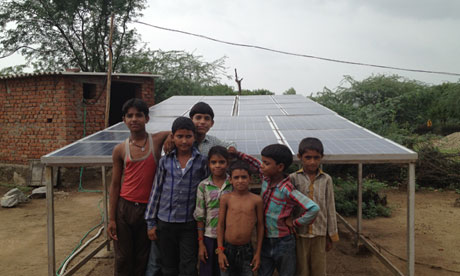 Solar home lighting systems power remote villages in Rajasthan