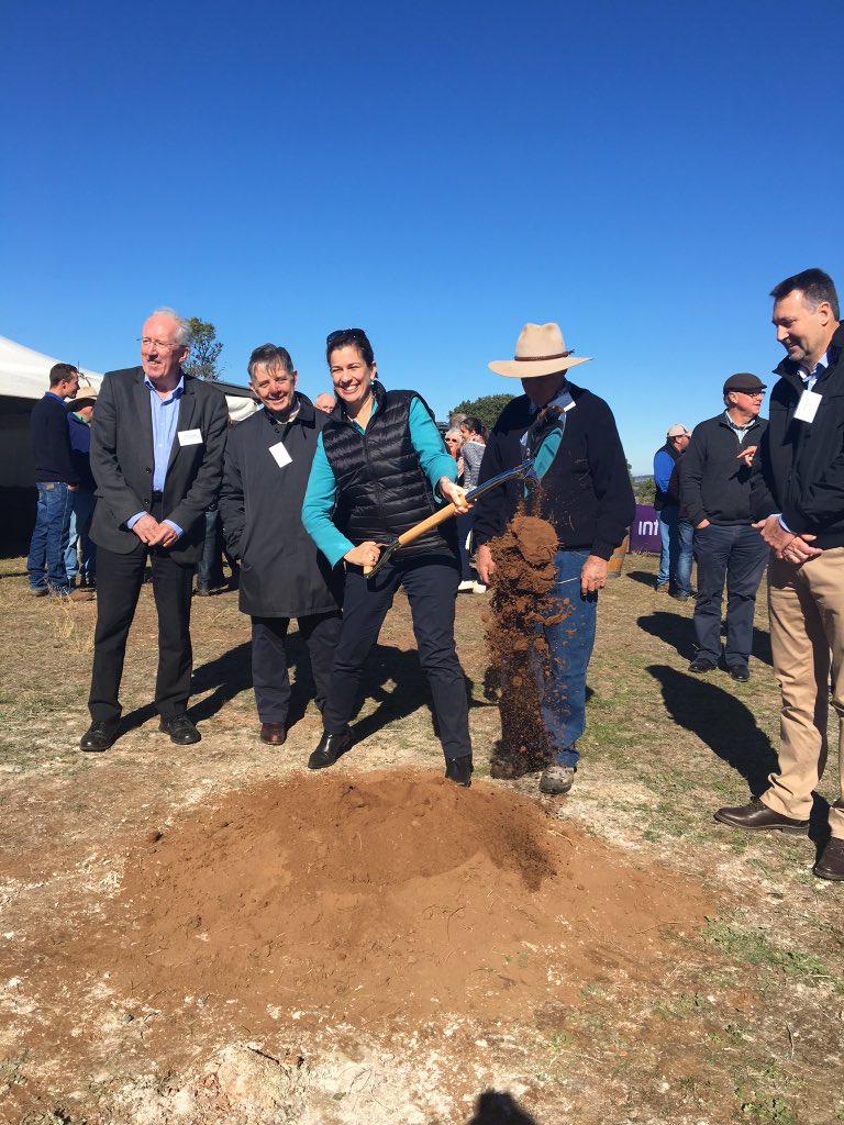 Sod turning ceremony marking the formal start of construction.