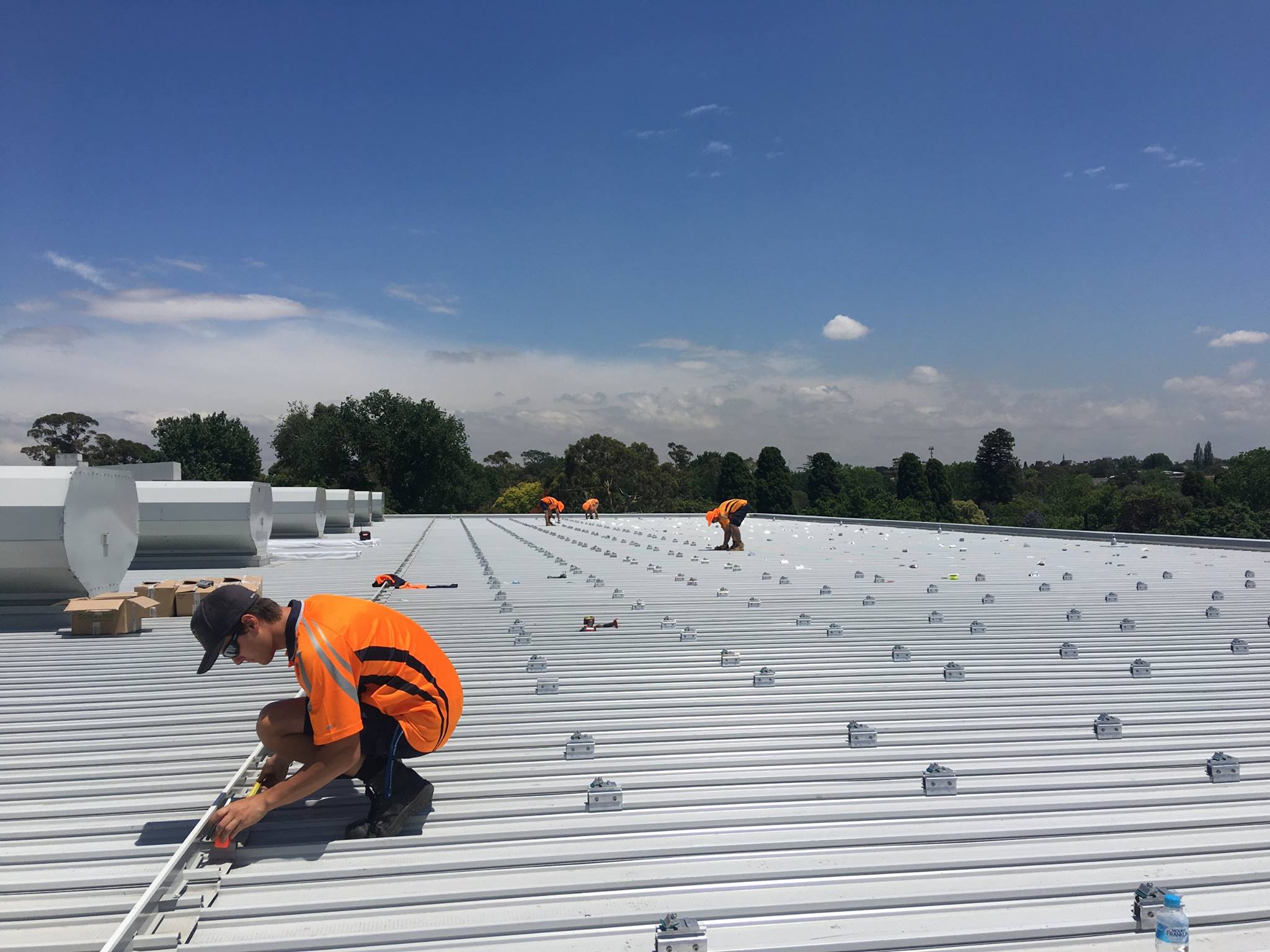 Installation commences - team of 14 in-house installers will spend the next 12 weeks working through the summer school holidays.