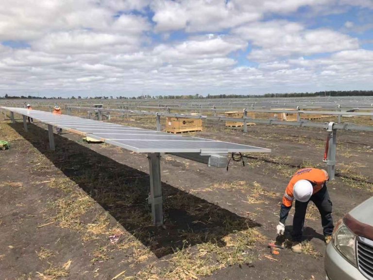 The bulk earthworks completed by Sedl and substation installation is being progressed by Yurika, the “commercial” arm of Energy Queensland. The primary construction contract has been awarded to Monford Group, Tracker assembly commenced mid-February with the first panels mounted shortly thereafter.