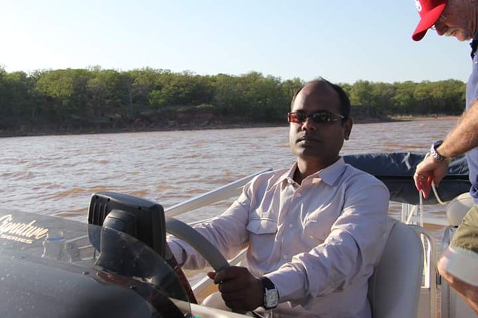 Little River, Oklahoma, USA. Though people call it the ThunderBird lake, actually it is a reservoir made by damming the Little River.