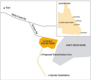 hectares of rural land will be used for the farm. The solar farm will be connected to the electricity network via the existing Lilyvale substation.
