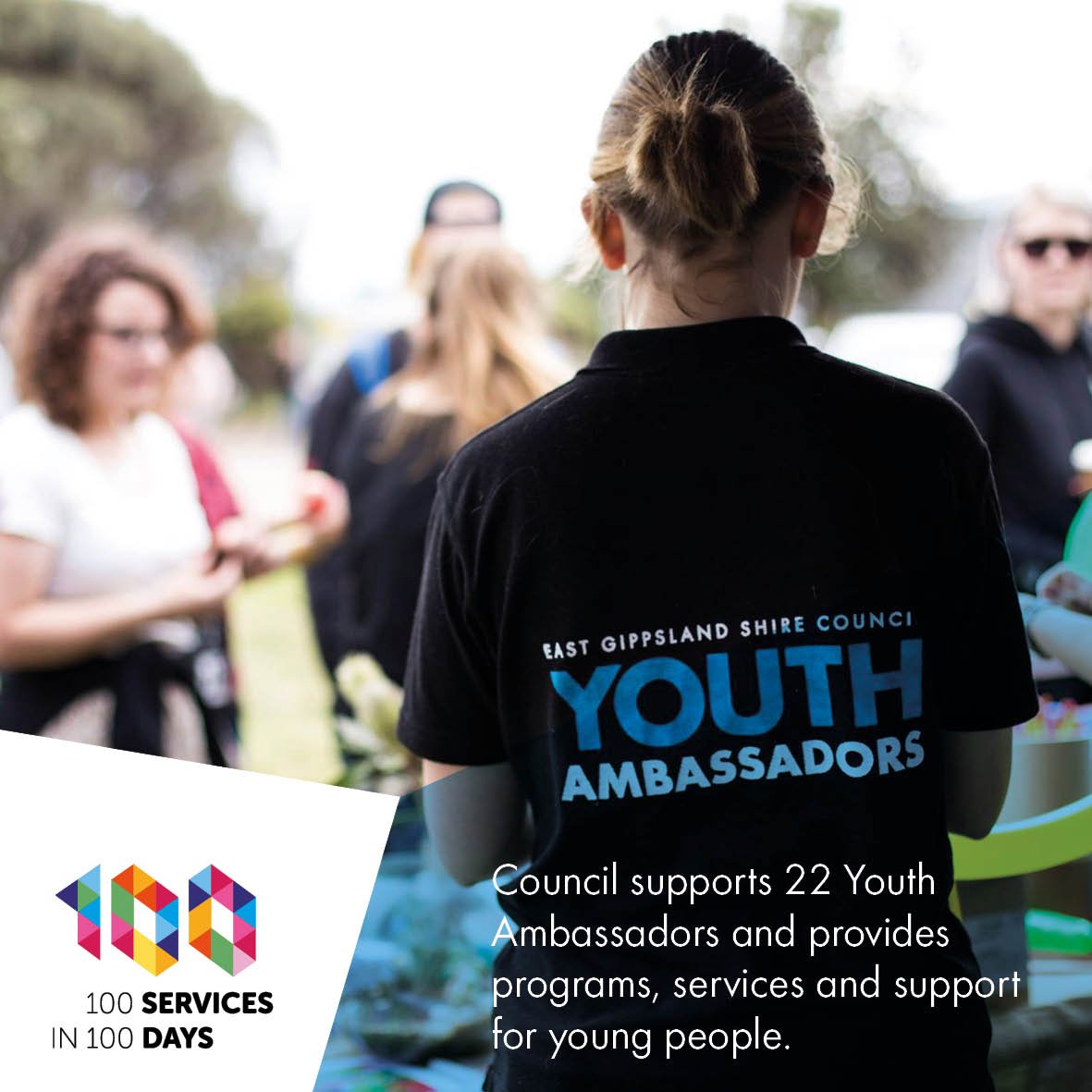 Youth Ambassadors that council supports as well as provides programs, services and support for young people.