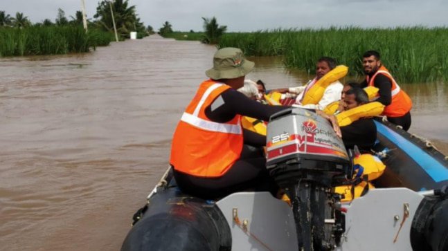 Damage due to flooding in Goa