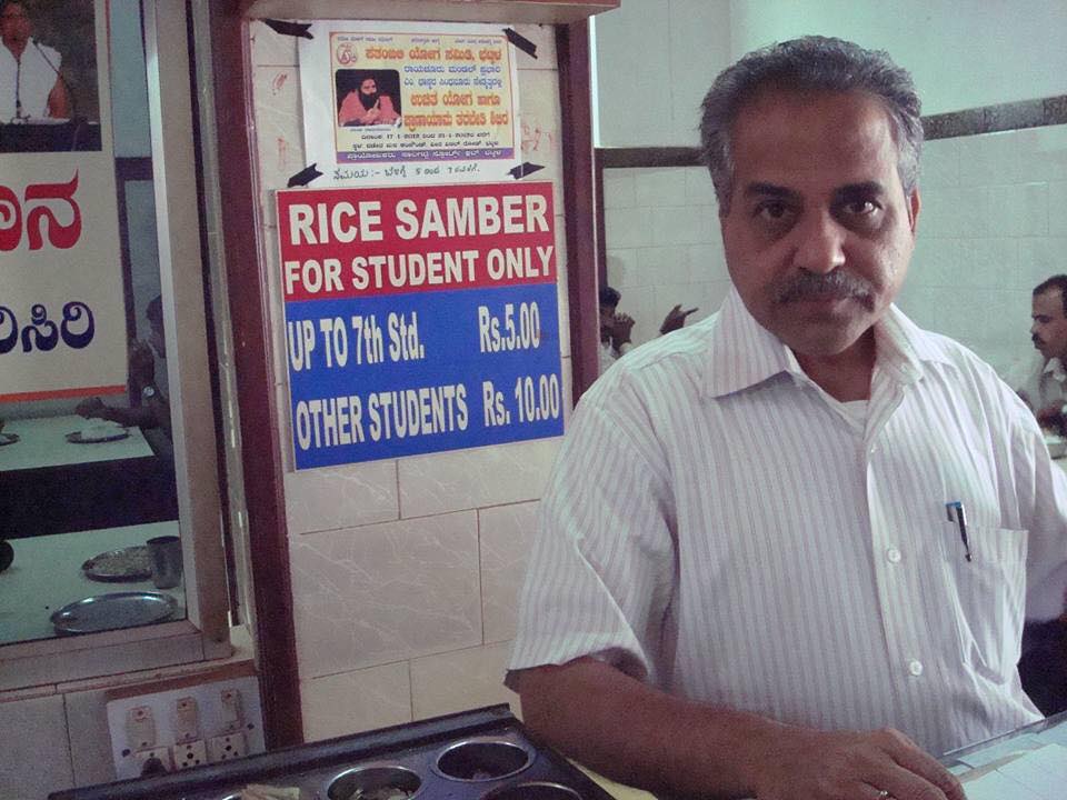 amount that students of class 7 or lower pay for a plate of rice and sambhar. Other students pay Rs. 10.