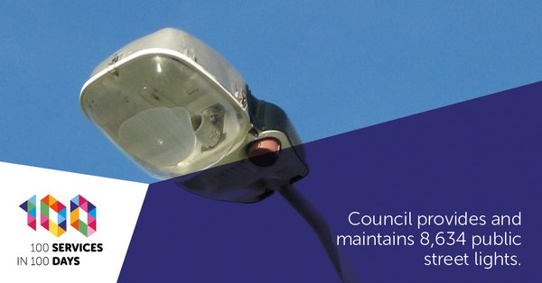 The number of street lights the council has installed and maintains.