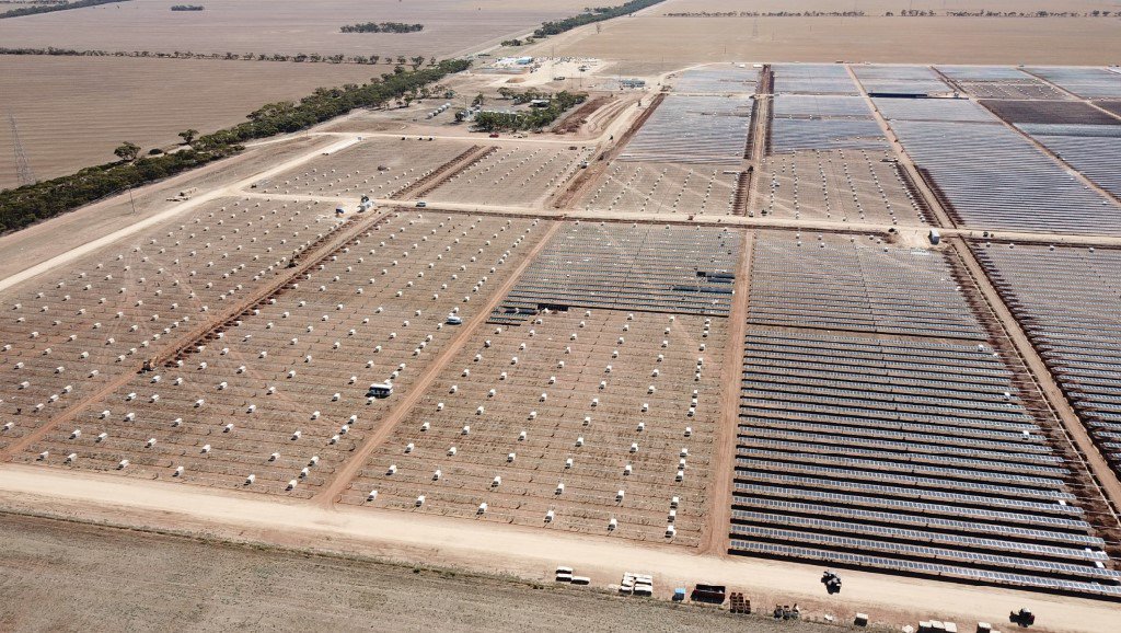 Tracking systems in place - these systems will track the sun, increasing the amount of light hitting the solar modules.