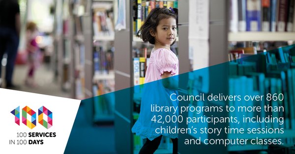 library programs are delivered to more than 42,000 participants, including children's story time sessions and computer classes.