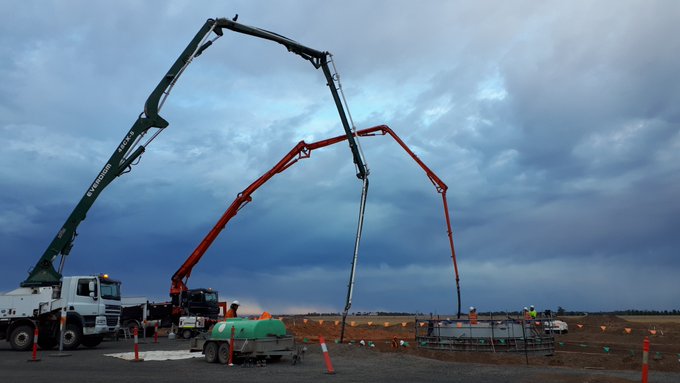 Foundation for all 61 turbines now completed.