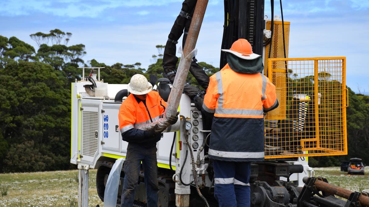 Early construction work at the site.