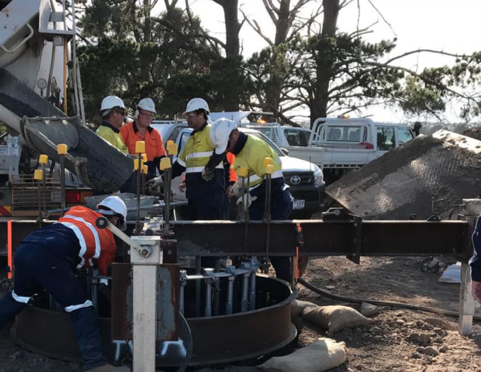 Construction commences.