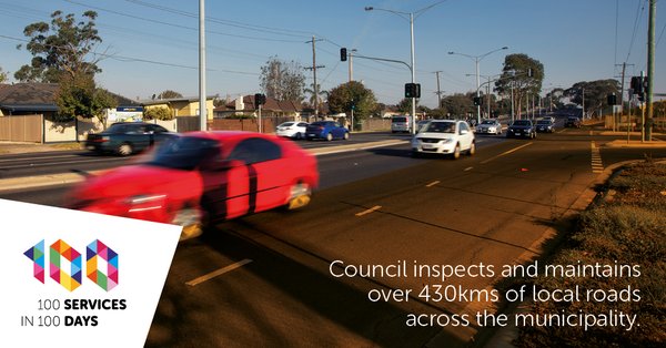 of roads that the council inspects and maintains across the municipality.