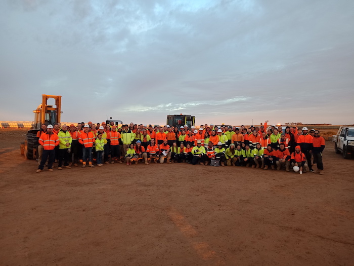 With the last of all 755,039 solar panels installed, the mechanical construction phase is now complete. 95% of electrical installation is complete too.