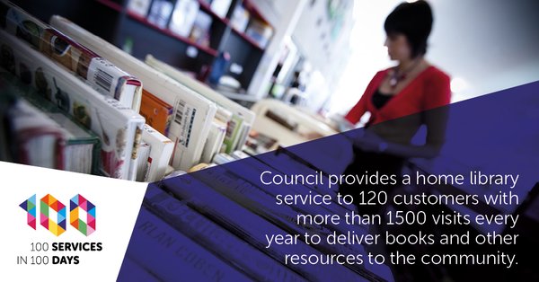 customers avail of the council's home library service. Over 1,500 visits are made annually to deliver books and other library resources to the community.