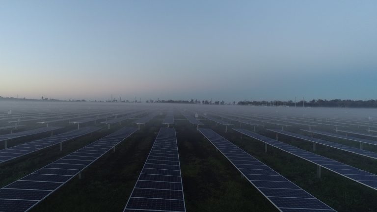 The project in the electrical installation phase. This includes the placing and cabling of the container mounted SMA inverters and routing of cables to connect the inverters to the solar farm substation - Andrew Owen, Risen Energy Australia’s Renewable Development Manager.