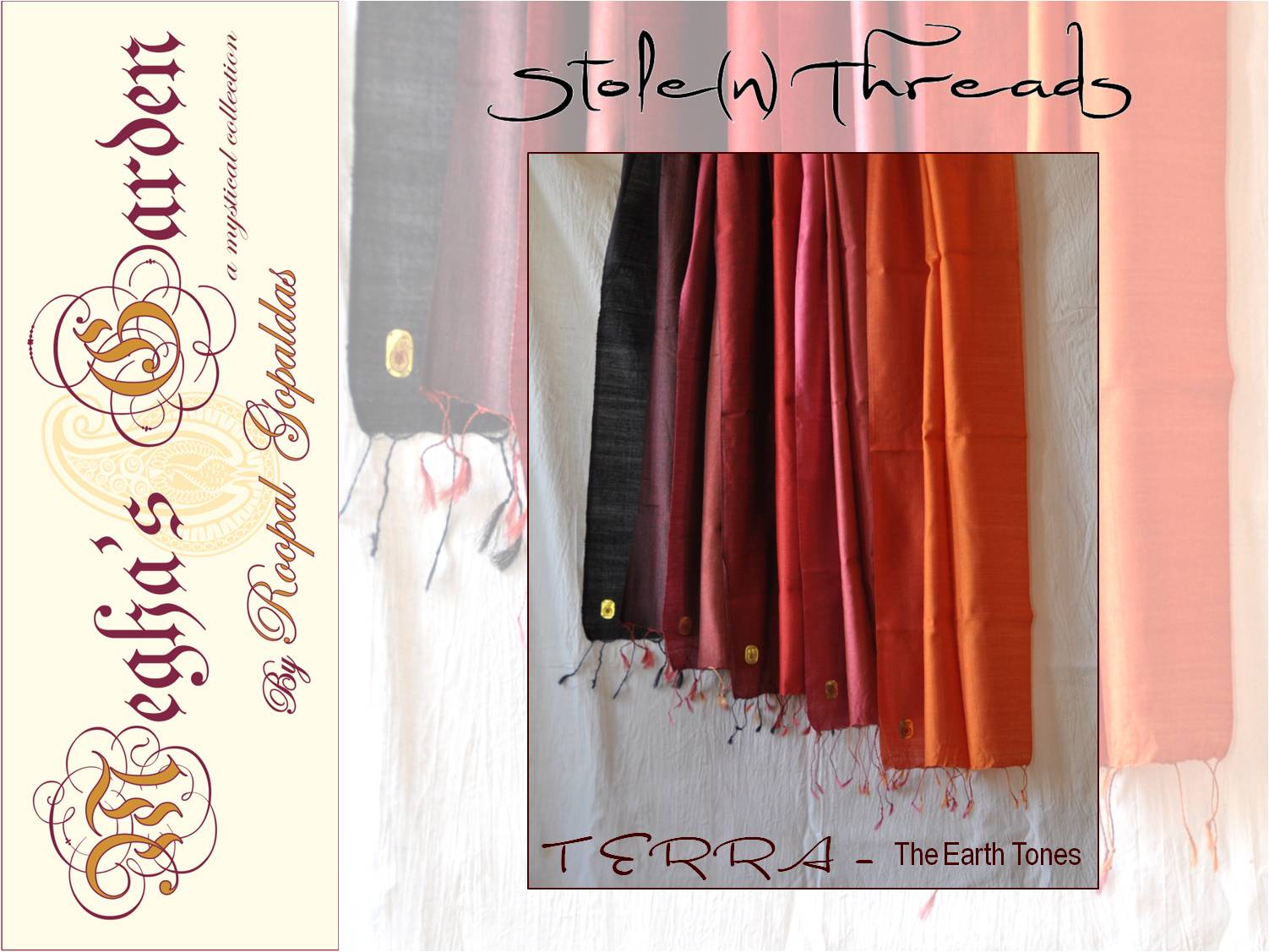 Inspired by the colours of earth is this exclusive hand woven, single piece, two toned range of stoles in Mulberry & Tussar silk.