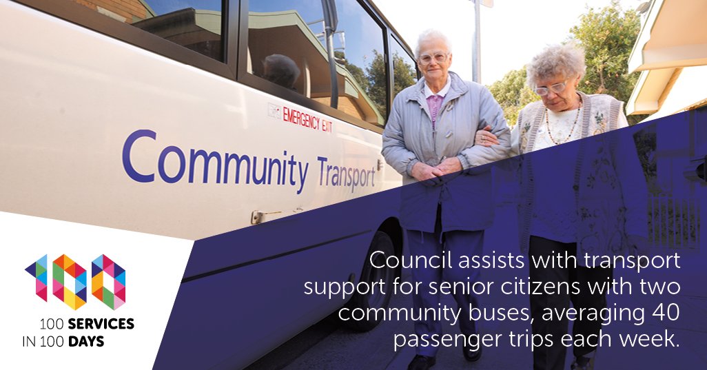 bus trips that are organised for senior citizens to get about the community every week.