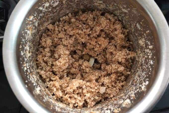 Add the dry roasted ingredients in a blender and blend to make a smooth powder. Do not add water.