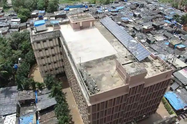 Rooftop solar installation at the KG Mittal College of Arts and Commerce, Mumbai