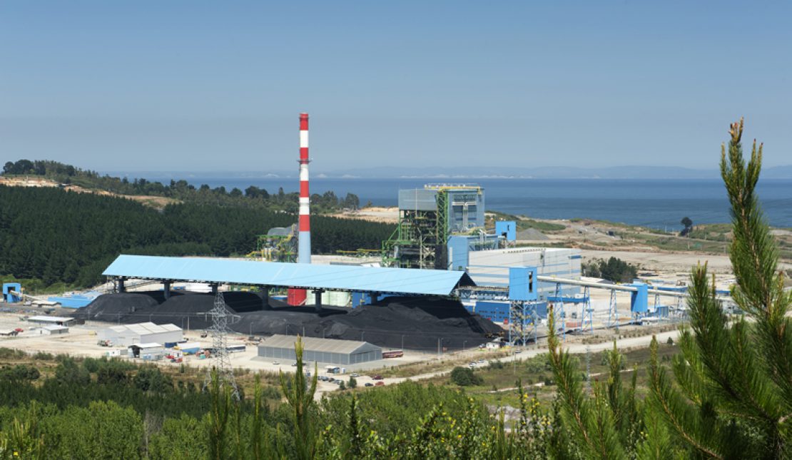 Generation capacity of Colbun's Santa Maria Power Station located in Coronel, Región del Biobío , Chile. 